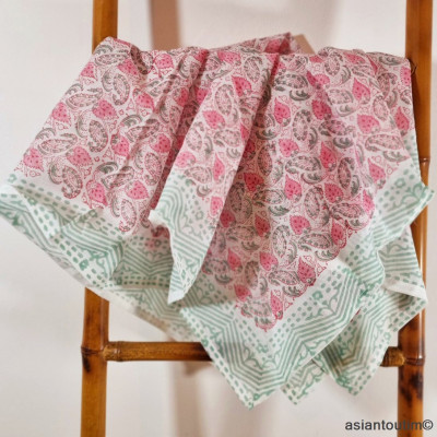 Foulard, Carré block print coton by Asiantoutim n° 6