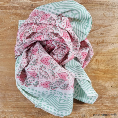 Foulard, Carré block print coton by Asiantoutim n° 6